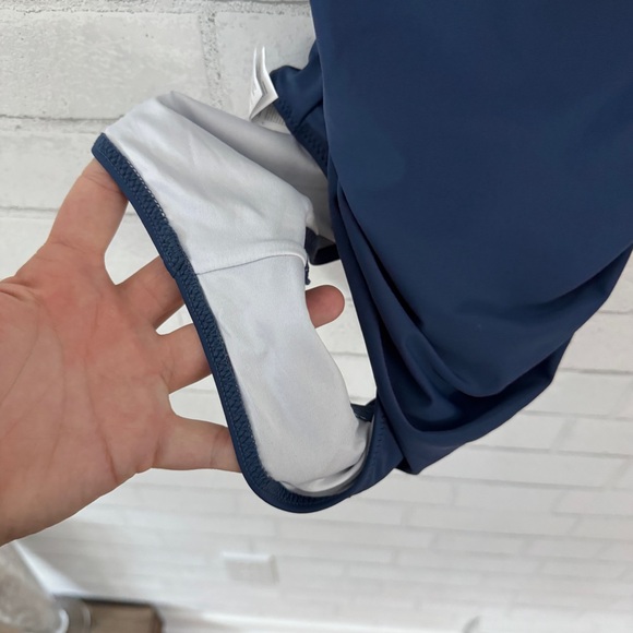 CUPSHE Blue Ruffle High Cut V-Neck Crossover Back One Piece Swim Suit - Picture 5 of 8